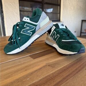 New Balance 574 suede and mesh trainers
